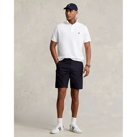 Polo Ralph Lauren Mens 7-Inch Slim Fit Dobby Shorts Collection Navy Size 42 - Picture 1 of 8